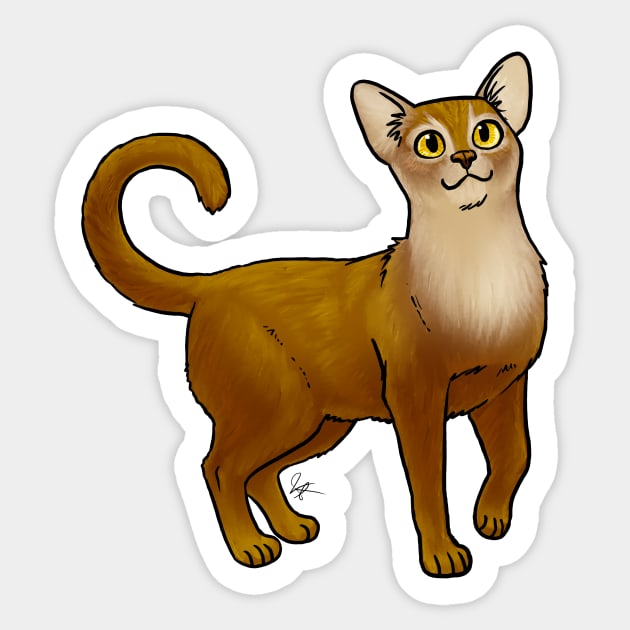 Cat - Abyssinian - Sorrel Sticker by Jen's Dogs Custom Gifts and Designs